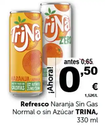 Masymas Refresco Naranja Sin Gas Normal o sin Azúcar TRINA, 330 ml oferta