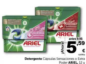 Masymas Detergente Cápsulas Sensaciones o Extra Poder ARIEL, 12 u oferta