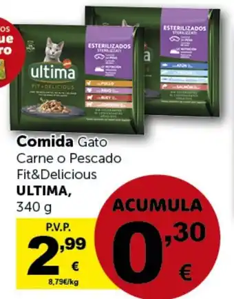 Masymas Comida Gato Carne o Pescado Fit&Delicious ULTIMA, 340 g oferta