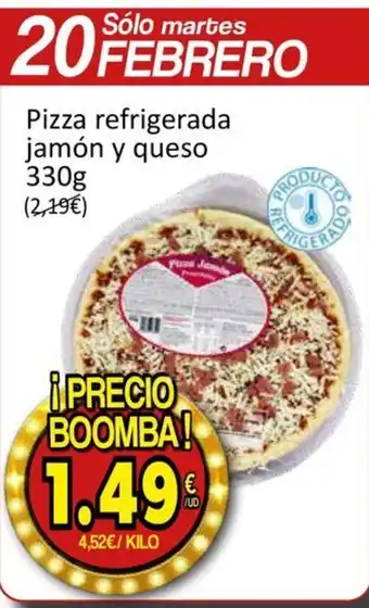 SPAR Pizza refrigerada jamón y queso oferta