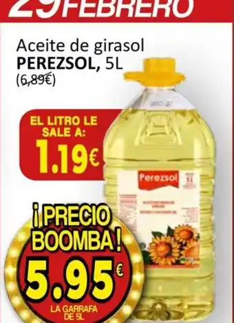 SPAR Aceite de girasol PEREZSOL, 5L oferta