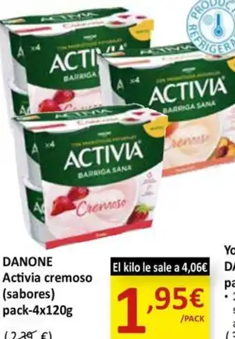 SPAR DANONE Activia cremoso (sabores) pack-4x120g oferta