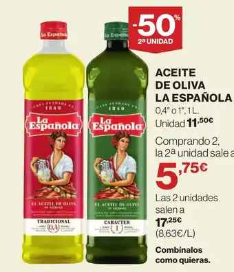 Hipercor ACEITE DE OLIVA LA ESPAÑOLA oferta