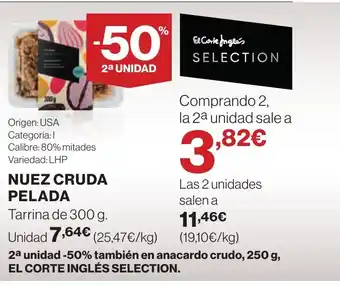 Hipercor NUEZ CRUDA PELADA oferta