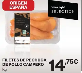 Hipercor FILETES DE PECHUGA DE POLLO CAMPERO oferta