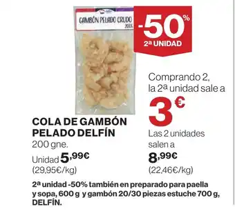 Hipercor COLA DE GAMBÓN PELADO DELFÍN oferta