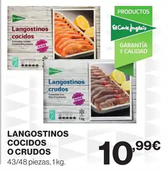 Hipercor LANGOSTINOS COCIDOS O CRUDOS oferta