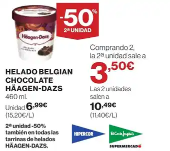 Hipercor HELADO BELGIAN CHOCOLATE HÄAGEN-DAZS oferta