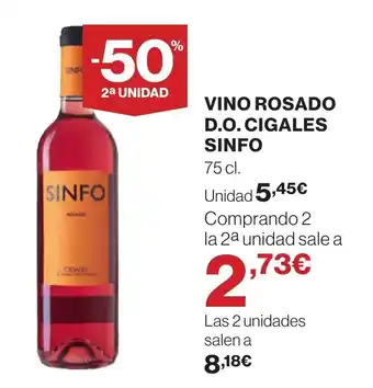 Hipercor VINO ROSADO D.O. CIGALES SINFO oferta