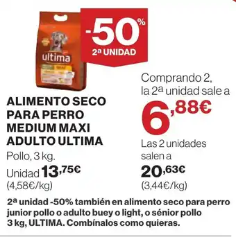 Hipercor ALIMENTO SECO PARA PERRO MEDIUM MAXI ADULTO ULTIMA oferta