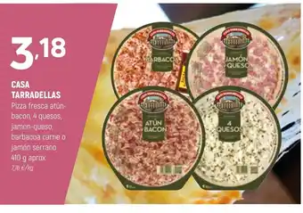 Coviran CASA TARRADELLAS Pizza fresca atún- bacon, 4 quesos, oferta