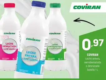 Coviran COVIRAN Leche entera, semidesnatada o desnatada botella 1 L oferta