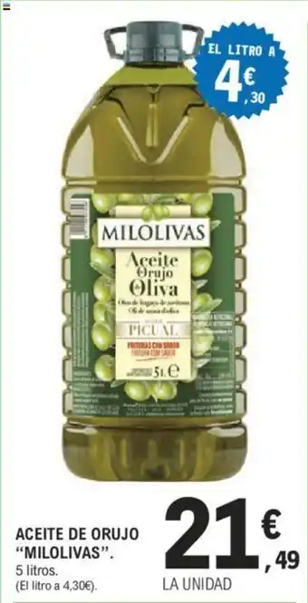 E.Leclerc ACEITE DE ORUJO "MILOLIVAS". oferta