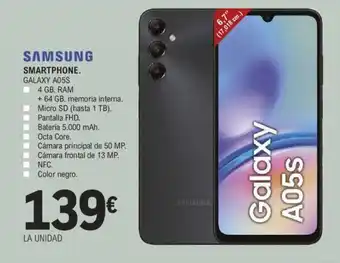 E.Leclerc SAMSUNG SMARTPHONE. GALAXY A05S oferta