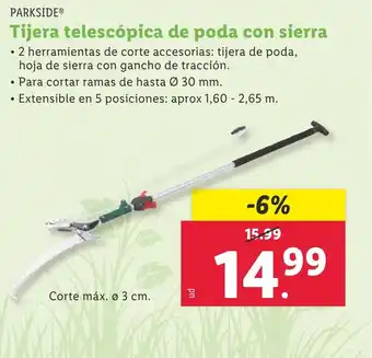 Lidl Tijera telescópica de poda con sierra oferta