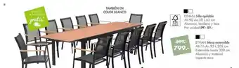 Casa Ethan Silla Apilable 63cm, Mesa Extensible 205cm oferta
