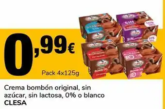 Supeco Crema bombón original, sin azúcar, sin lactosa, 0% o blanco clesa oferta