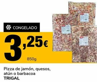 Supeco Pizza de jamón, quesos, atún o barbacoa trigal oferta