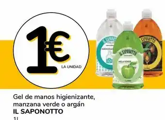 Supeco Gel de manos higienizante, manzana verde o argán il saponotto oferta