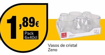 Supeco Vasos de cristal zeno oferta
