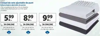 Lidl Livamo Llencol de sota ajustable de punt Sábana bajera ajustable de punto per a llit de 90 cm oferta