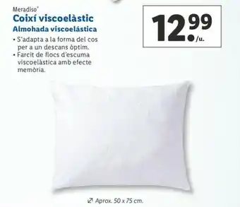 Lidl Meradiso Coixi viscoelástic Almohada viscoelástica oferta