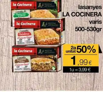 Plusfresc La Cocinera Lasanyes Varis 500-530gr oferta