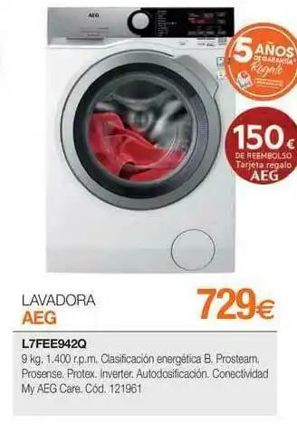 Expert Alavadora Aeg L7fee942q oferta