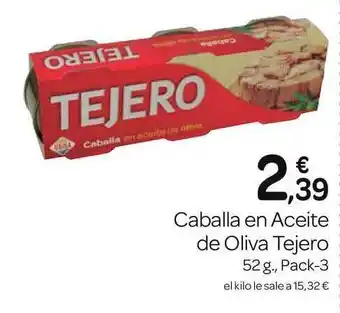 Supermercados El Jamón Caballa En Aceite De Oliva Tejero 52g oferta