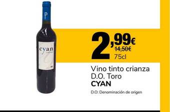 Supeco Vino Tinto Crianza D.o. Toro Cyan oferta