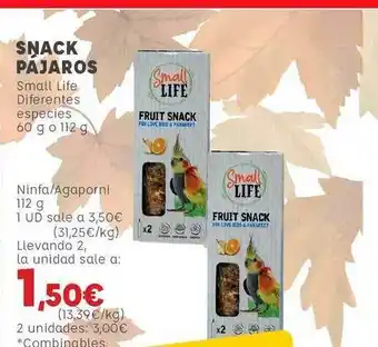 Kiwoko Snack Pajaros Small Life Diferentes Especie Ninfa Agaporni oferta