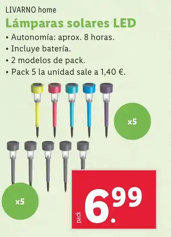 Lidl Lámparas solares LED oferta