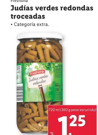 Lidl Judías verdes redondas troceadas oferta