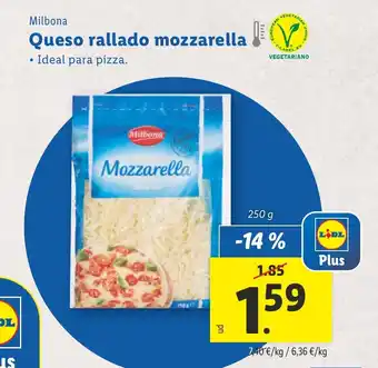 Lidl Queso rallado mozzarella oferta