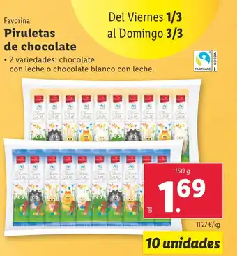 Lidl Piruletas de chocolate oferta