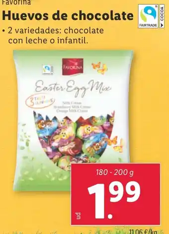 Lidl Huevos de chocolate oferta
