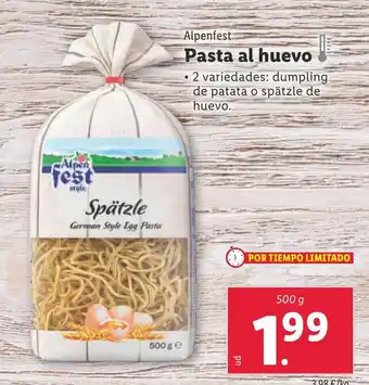Lidl Pasta al huevo oferta