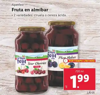 Lidl Fruta en almíbar oferta
