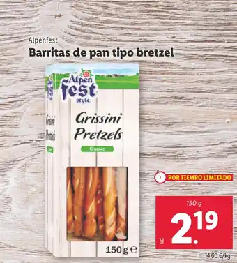 Lidl Barritas de pan tipo bretzel oferta