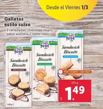 Lidl Galletas estilo suizo oferta