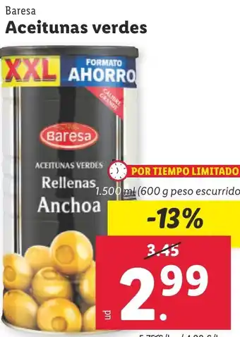 Lidl Aceitunas verdes oferta