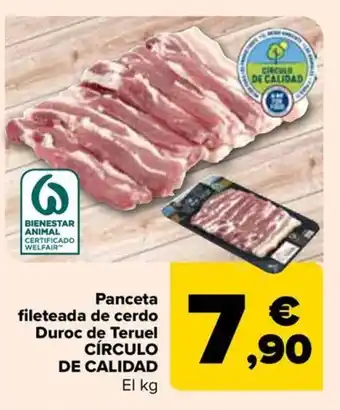 Carrefour Panceta fileteada de cerdo Duroc de Teruel CÍRCULO DE CALIDAD oferta