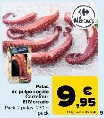 Carrefour Patas de pulpo cocido Carrefour El Mercado oferta