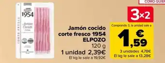 Carrefour Jamón cocido corte fresco 1954 ELPOZO 120 g oferta