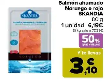 Carrefour Salmón ahumado Noruego o rojo SKANDIA oferta