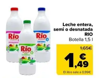 Carrefour Leche entera, semi o desnatada RIO oferta