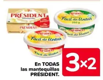 Carrefour En TODAS las mantequillas PRÉSIDENT. oferta