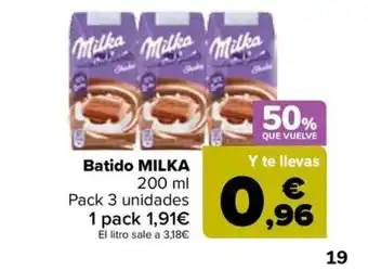 Carrefour Batido MILKA oferta