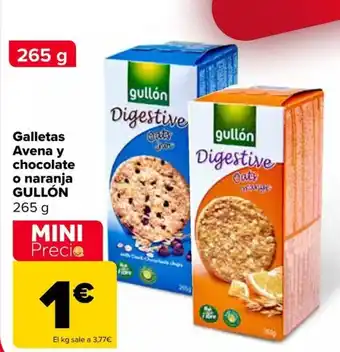 Carrefour Galletas Avena y chocolate o naranja GULLÓN 265 g oferta