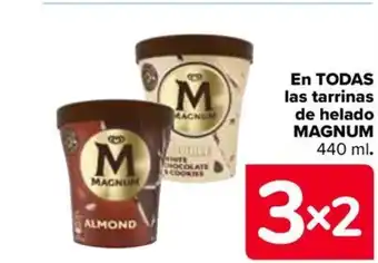 Carrefour EN TODAS las tarrinas de helado MAGNUM 440 ml. oferta